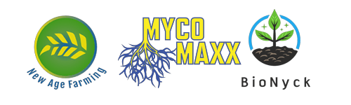 combined new age farming mycomaxx bionyck logos